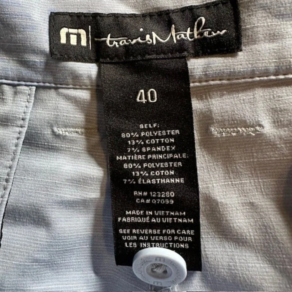 Travis‎ Mathew Mens Blue Palm Leaf Print Performance Golf Shorts Size 40 Stretch